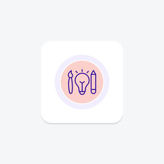 Sticker - design idea purple line icon on a colorful circle, stylish icon, ai illustrator file