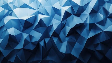Poster - Abstract polygonal background with a gradient from dark blue to light blue, featuring subtle 3D effects.