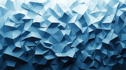 Poster - Abstract polygonal background with a gradient from dark blue to light blue, featuring subtle 3D effects.