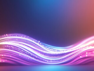 Poster - Abstract light trails with a gradient background, conveying motion and technology. Perfect for modern design and background use.