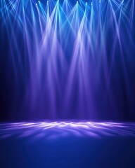 Poster - Abstract background with blue stage lights creating a vibrant and dynamic atmosphere perfect for presentations or performances.