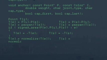 Sticker - Animating computer code with green text on dark background