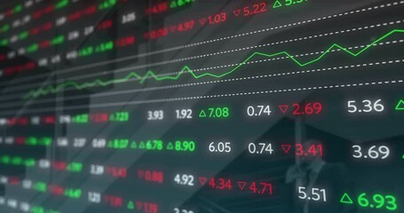 Poster - Stock market data and graphs animation over financial trading background