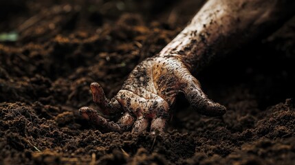 Wall Mural - Halloween, dead hand coming out from the soil 