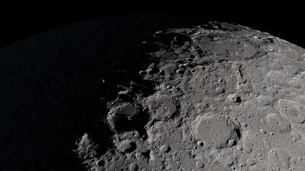 Wall Mural - Animation of the Moon, detailed lunar craters. Universe science astronomy