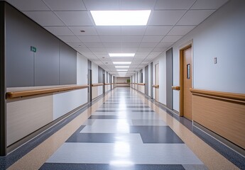 Canvas Print - Empty Hospital Corridor