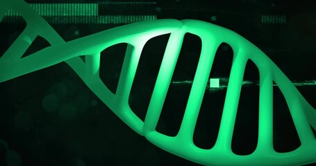 Poster - Processing scientific data, animation of DNA strand and binary coding