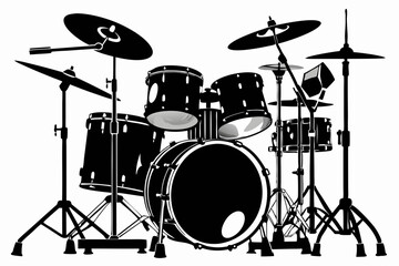 Drum Set silhouette vector illustration