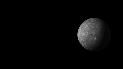 Wall Mural - planet mercury in space, black screen