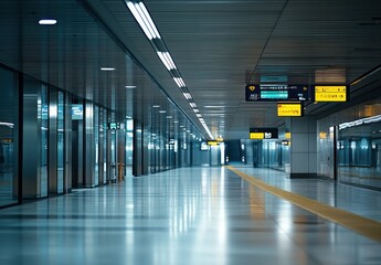 Canvas Print - Empty Subway Station Corridor