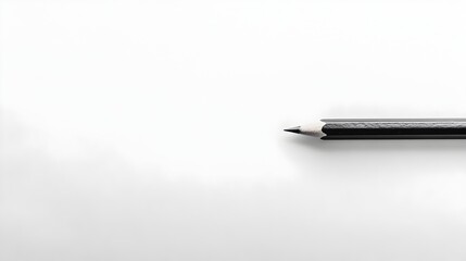 Poster - A single simple pencil mark or line on a clean blank piece of paper providing ample copy space for text titles or graphic design elements