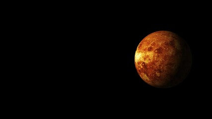 Wall Mural - surface of planet venus in space, black screen 4k