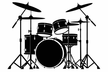 Drum Set silhouette vector illustration