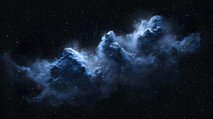 Wall Mural - blue nebula with stars in space.