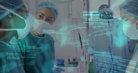 Poster - Processing medical data animation over surgeons working in operating room