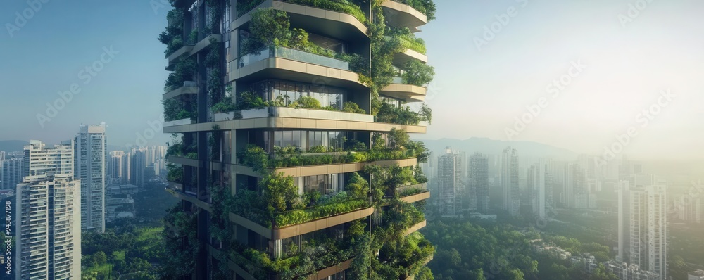 Stunning Eco Friendly Skyscraper Living image
