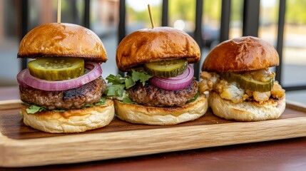 Three Delicious Mini Burgers