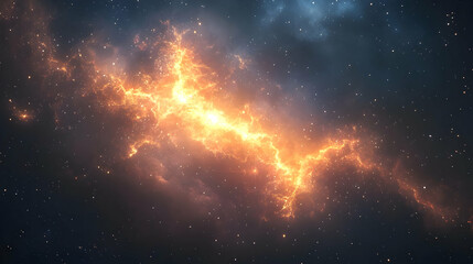 Wall Mural - cosmic energy blast in starry nebula.
