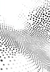 Poster - abstract black and white polka dot pattern