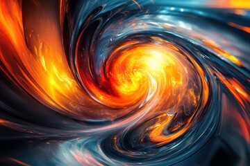 Wall Mural - Abstract Swirling Pattern with Orange and Blue Hues