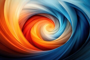 Wall Mural - Abstract Spiral of Blue and Orange Swirls