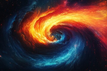 Wall Mural - Abstract Cosmic Vortex of Fire and Ice