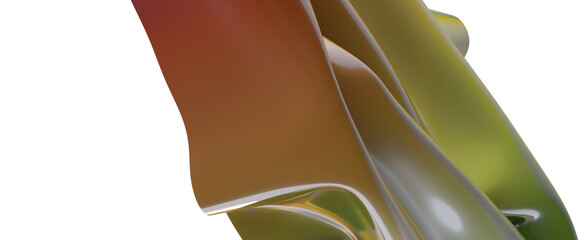 Poster - A colorful abstract sculpture made of flowing iridescent fabric