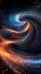 Wall Mural - Abstract Swirling Lights with Golden Sparkles