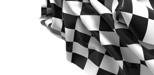 Poster - The checkered flag waves signifying victory and the thrill of the finish line