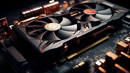 a photo of a detailed shot of a graphics card