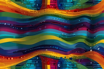 Poster - Rainbow colors stripes abstract background
