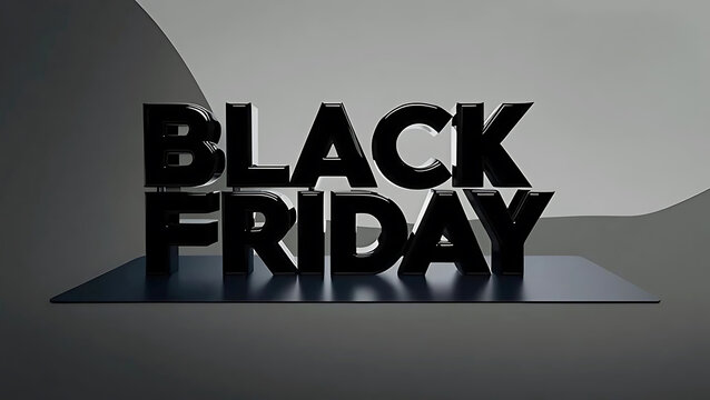 Black Friday Sale Stoke Background, Abstract Bold Letters  3D Text Glossy Design.