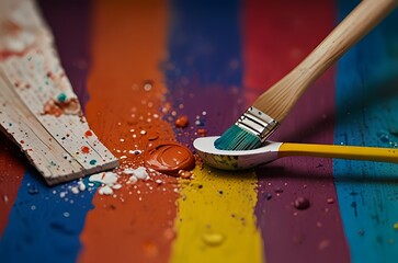 Poster - Rainbow colors stripes abstract background