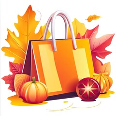 Wall Mural - sales for autumn with 20 percent discount vector illustration ,generative ai