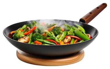 Poster - PNG Wok vegetable freshness transparent background