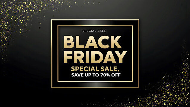 Black Friday Sale Stoke Background, Abstract Bold Letters  3D Text Glossy Design.