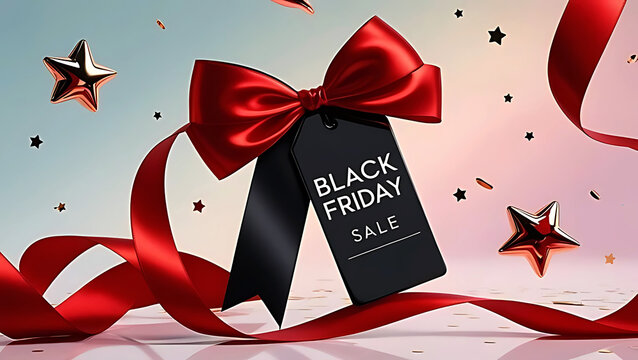 Black Friday Sale Stoke Background, Abstract Bold Letters  3D Text Glossy Design.