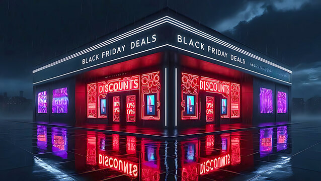 Black Friday Sale Stoke Background, Abstract Bold Letters  3D Text Glossy Design.