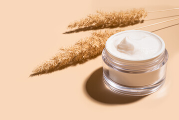 Sticker - Jar of nourishing cream with natural dry grass