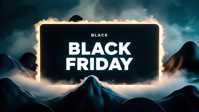 Black Friday Sale Stoke Background, Abstract Bold Letters  3D Text Glossy Design.