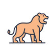 © Lull - Roaring lion icon illustration. A bold and simple line art illustration of a lion roaring, conveying strength, leadership, and courage. This icon can symbolize power, authority, and determination.