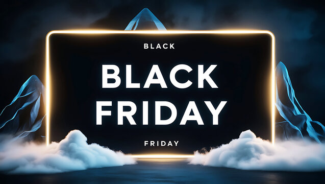 Black Friday Sale Stoke Background, Abstract Bold Letters  3D Text Glossy Design.
