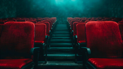 Wall Mural - red chairs in a cinema