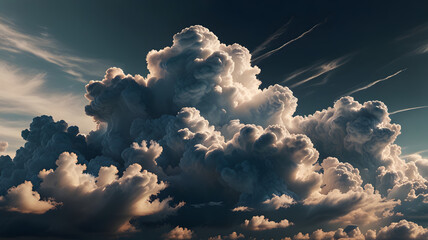 Wall Mural - Imagination dreamy smooth clouds 3d render