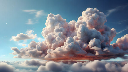 Wall Mural - Imagination dreamy smooth clouds 3d render