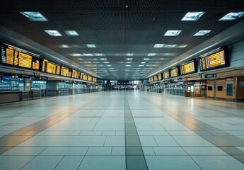 Canvas Print - Empty Train Station Hallway