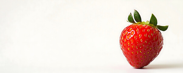 Wall Mural - Fresh Strawberry Isolated on White Background