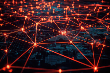 Poster - Intricate Visualization of a Global Supply Chain: A Digital Network Connecting Ideas Across Borders and Cultures.