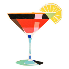 Canvas Print - PNG Cocktail cocktail art painting.