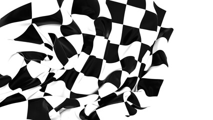 Poster - The checkered flag waves in the wind signaling the end of a race Victory is in sight